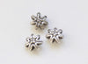 20 pcs Antique Silver Rondelle Flower Beads 9x9mm A5084