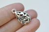 10 pcs Antique Silve 3D Filigree Drop Teardrop Charms 13x21mm