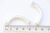 2 pcs S999 Sterling Silver Textured Curved Tubes 42mm