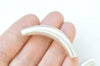 2 pcs S999 Sterling Silver Smooth Curved Tubes 44mm