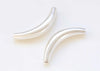 2 pcs S999 Sterling Silver Smooth Curved Tubes 44mm