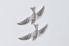 10 pcs Antique Silver Swallow Bird Dove Charms Two Loops 38x72mm