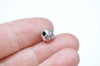 30 pcs Antique Silver Round Lotus Flower Beads 7mm