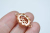 4 pcs Shiny Gold Tone Brass Oval Filigree Flower Base Settings Connector Match 10x14mm Cameo