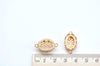 4 pcs Shiny Gold Tone Brass Oval Filigree Flower Base Settings Connector Match 10x14mm Cameo
