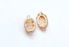 4 pcs Shiny Gold Tone Brass Oval Filigree Flower Base Settings Connector Match 10x14mm Cameo