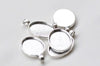 Antique Bronze/Silver Oval Pendant Tray Base Settings Bezel Blanks 20x30mm Set of 10