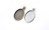Antique Bronze/Silver Oval Pendant Tray Base Settings Bezel Blanks 20x30mm Set of 10