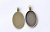 Antique Bronze/Silver Oval Pendant Tray Base Settings Bezel Blanks 20x30mm Set of 10