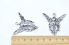 10 pcs of Antique Silver Large Butterfly Fairy Charms 37x38mm