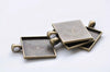 5 pcs Square Cabochon Base Pendants Match 25x25mm Cameo Pick Color