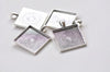 5 pcs Square Cabochon Base Pendants Match 25x25mm Cameo Pick Color