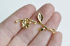 Gold Tree Branch Charms Pendants 13x41mm Set of 10 A3373