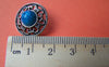10 pcs Antique Silver Turquoise Blue Buttons Charms  18mm A1682