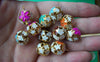 Accessories - 10 Pcs Cloisonne Enamel Bell Charms Assorted Color 14mm A2731