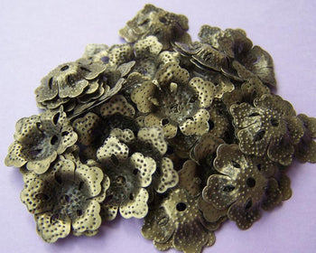 Accessories - 200 Pcs Antiqued Bronze Filigree Flower Bead Caps 15mm A2044