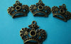 10 pcs Antique Bronze Crown Pendants Charms 22x23mm A777