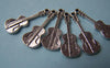 10 pcs of Antique Silver Guitar Instrument Charms 10x27mm A1648