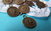 50 pcs Antique Bronze Queen Coin Round Charms  10x13mm A4040