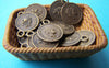 50 pcs Antique Bronze Queen Coin Round Charms  10x13mm A4040
