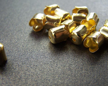 100 pcs of Gold Tone Iron Bead Tassel Caps 7mm A3963