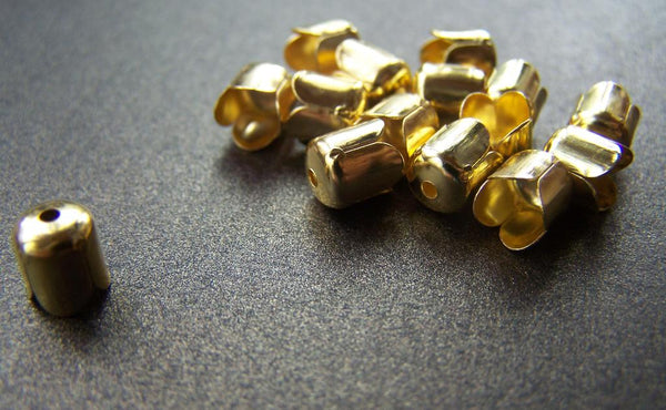 100 pcs of Gold Tone Iron Bead Tassel Caps 7mm A3963