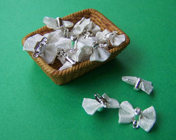 20 pcs Silver Plated Bow Bowtie Findings Connectors 9x13mm A790