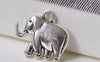 3D Elephant Pendants Antique Silver Animal Charms Set of 10 A7848