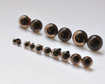 10 pcs Tea Color Round Transparent Amigurumi Animal Eyes