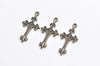 Fancy Cross Charms Antique Bronze Royal Pendants Set of 10 A7742