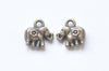 10 pcs Antique Bronze Small 3D Flower Elephant Charm Pendants A4717
