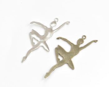 Antique Bronze/Silver Ballerina Charms  Pendants Set of 10
