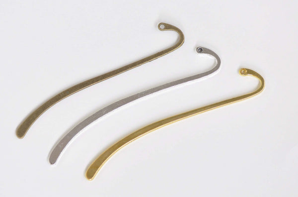 10 pcs Blank Hook Bookmarks Antique Bronze/Silver/Gold