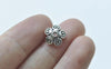 20 pcs Antique Silver Textured Coil Flower Bead Caps A961