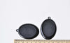 Black Pendant Tray Blank Base Setting Match 30x40mm Cabochon A8385