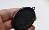 Black Pendant Tray Blank Base Setting Match 30x40mm Cabochon A8385