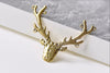 Supplies - Antique Gold Antler Deer Head Horn Charms Pendants Connector