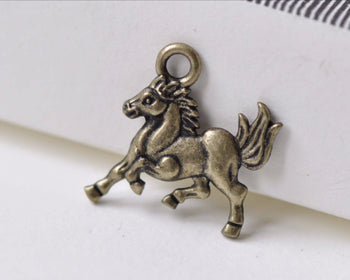 Supplies - Antique Bronze Tiny Horse Pony Charms Pendants 