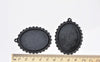 Vintage Black Pendant Tray Blanks Bezel Setting 30x40mm Cabochon Set of 10 A8394