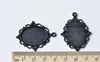 Oval Black Pendant Tray Blanks Base Settings 18x25mm Cabochon Set of 10 A8395