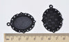 18x25mm Cabochon Pendant Tray Black Oval Base Settings Blanks Set of 10 A8396