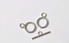 Clasps - 20 sets Antique Silver Simple Round Smooth Toggle Clasps A8398