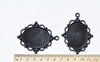 Black Base Pendant Tray Bezel Match 30x40mm Cabochon Set of 5 A8402