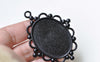 Black Base Pendant Tray Bezel Match 30x40mm Cabochon Set of 5 A8402