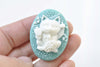 Resin Fortune Cat Cabochon Oval Cameo Set of 6 A8405
