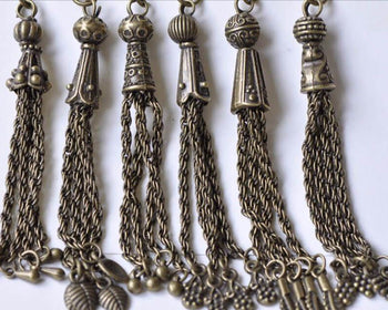6 pcs of Antique Bronze Vintage Metal Tassel Mixed Style  A7705