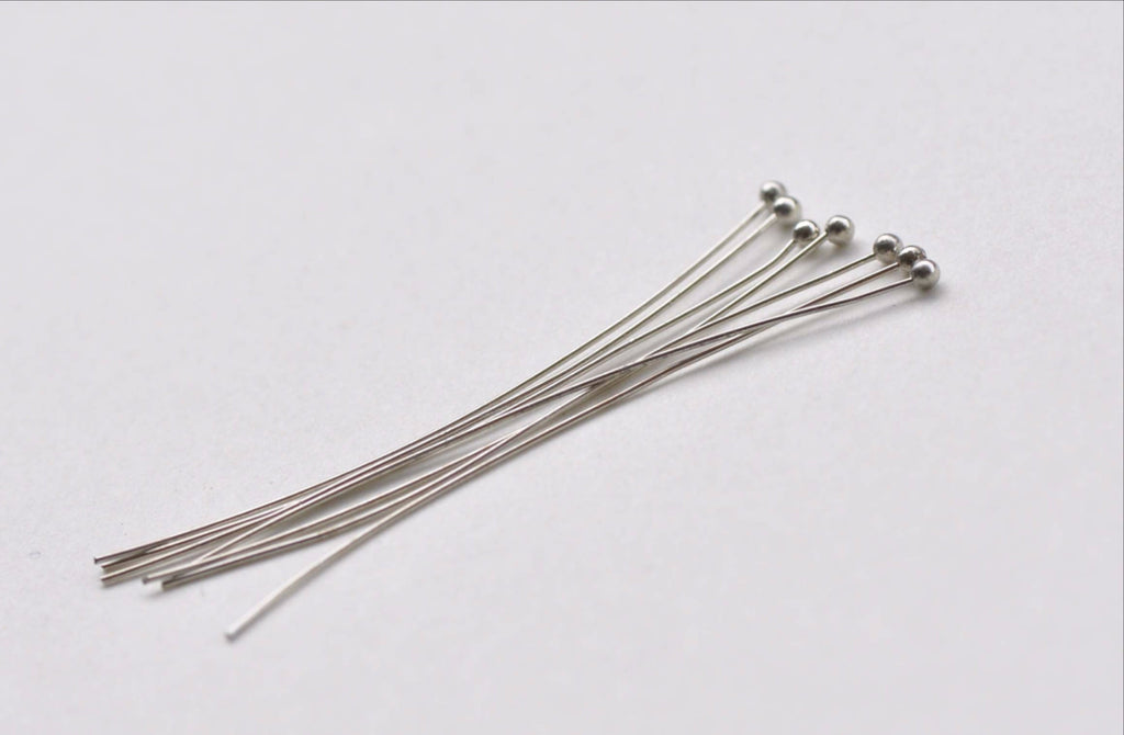 100 pcs Silvery Gray Ball End Headpin 50mm (2 Inches)  25G A8573