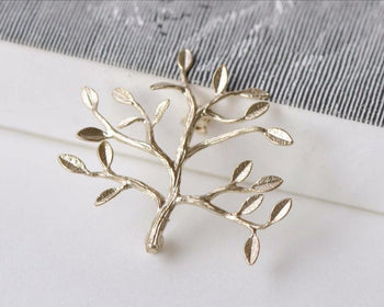 2 pcs Matte Gold Tree Shawl Kilt Pin Brooch Safety Pin A5929