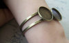 Accessories - 1 Pc Antique Bronze Brass Bracelet Cuff With Double Bezel Match 20mm Cabochon A2433