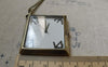 Pocket Watch - 1 PC Antique Bronze Diamond Shape Pocket Watch  A6195